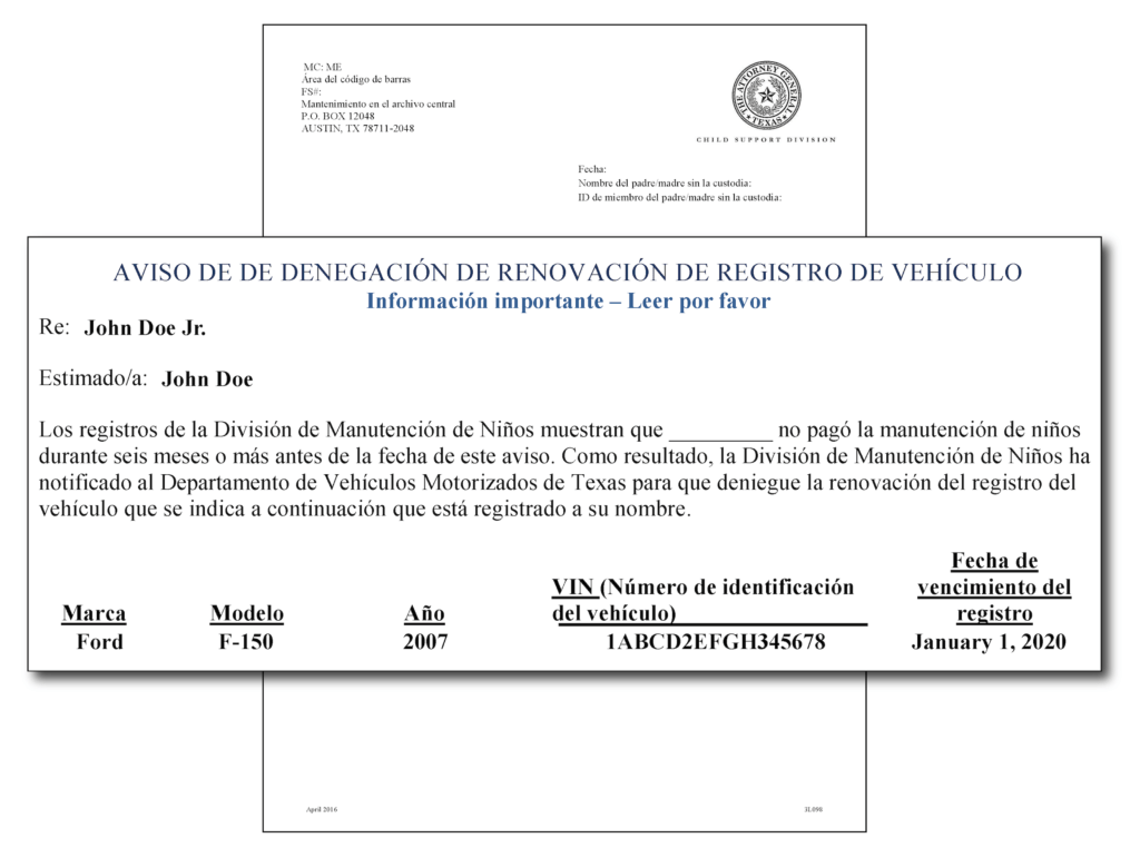 Vehicle Registration Renewal Notice of Denial in Spanish - Nix Law Vehicle Registration Renewal Notice of Denial in Spanish